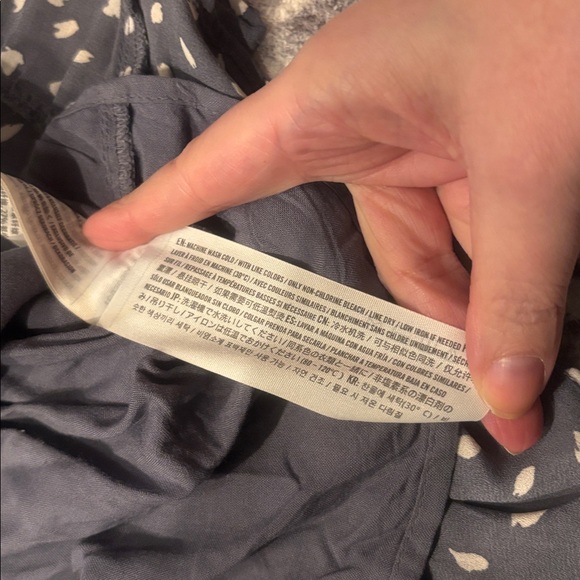 Abercrombie & Fitch Dusty Blue Smocked Dress w/ matching Scrunchie sz Small Tall - Picture 9 of 9